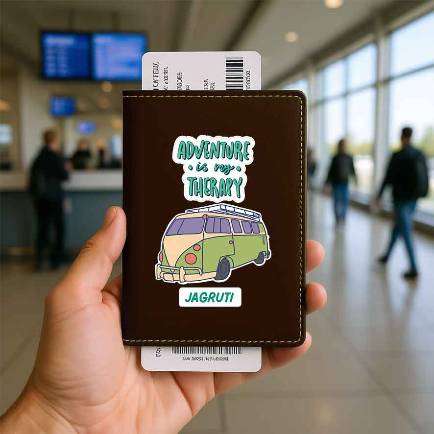 Customised Passport Holder Faux Leather Custom Covers for Passports-Adventure Therapy - Image 18