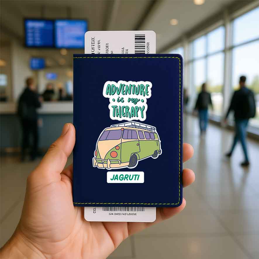 Customised Passport Holder Faux Leather Custom Covers for Passports-Adventure Therapy - Image 2