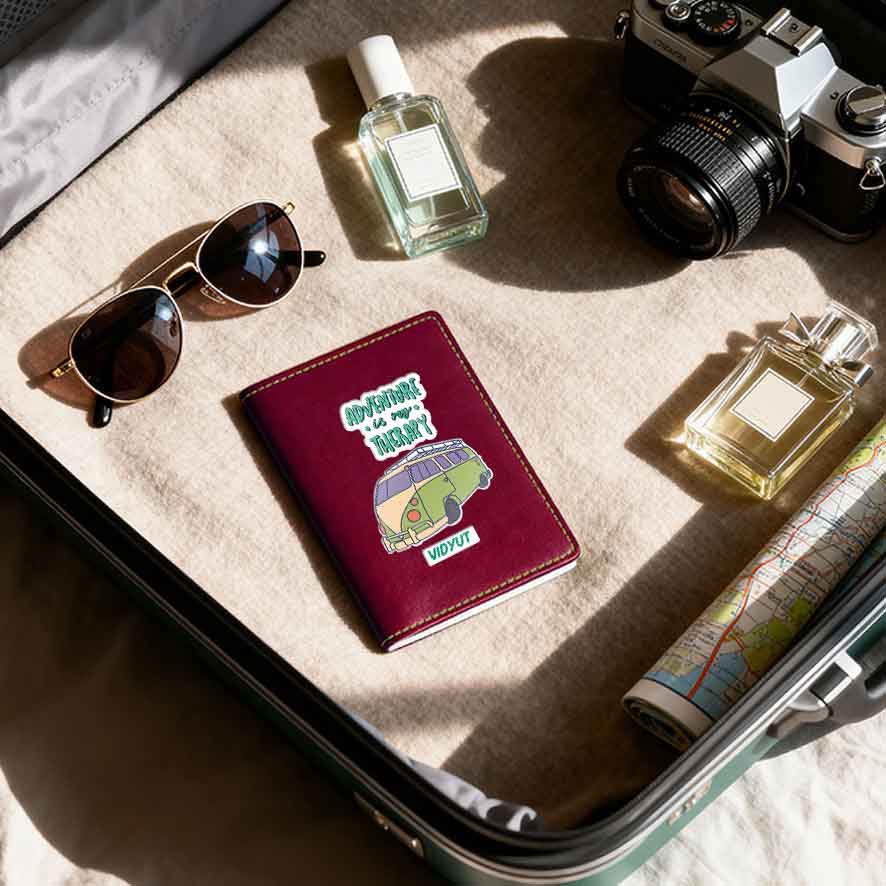 Customised Passport Holder Faux Leather Custom Covers for Passports-Adventure Therapy - Image 4