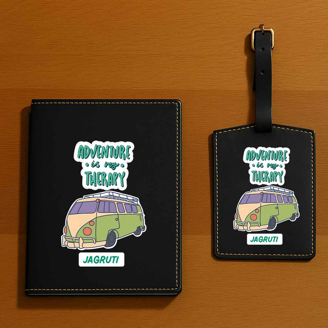 Customised Passport Holder Faux Leather Custom Covers for Passports-Adventure Therapy - Image 6