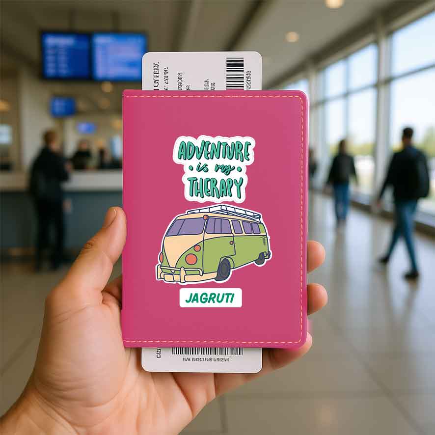 Customised Passport Holder Faux Leather Custom Covers for Passports-Adventure Therapy - Image 8