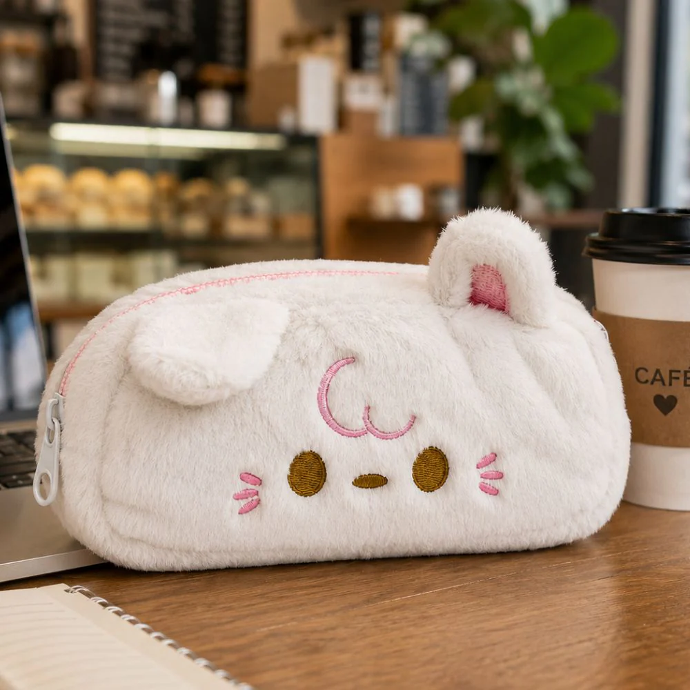 Customised Pencil Pouch with 3D Ears | Birthday Gift for Kids | Plush Faux Fur Pencil Box - Image 16