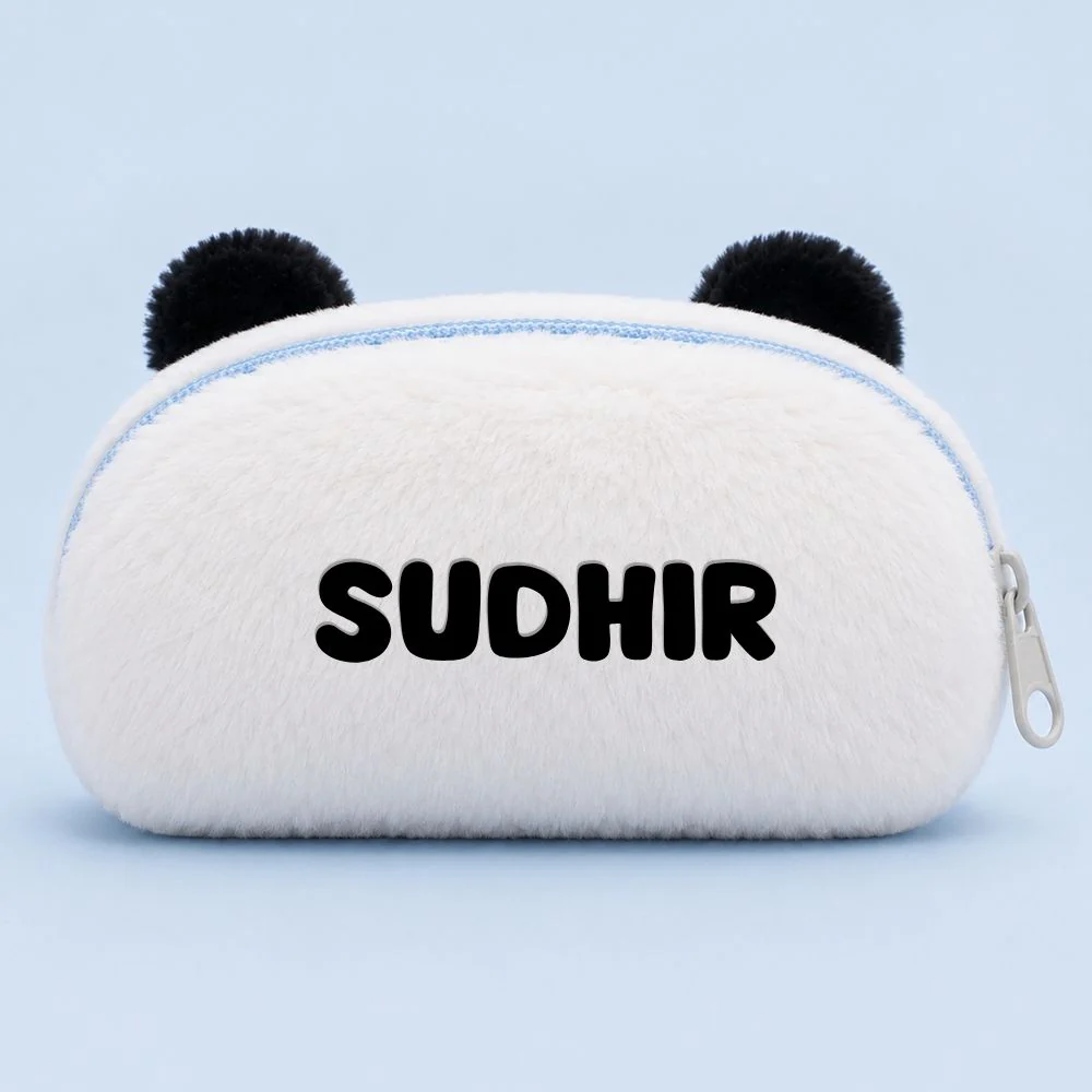Customised Pencil Pouch with 3D Ears | Birthday Gift for Kids | Plush Faux Fur Pencil Box - Image 25