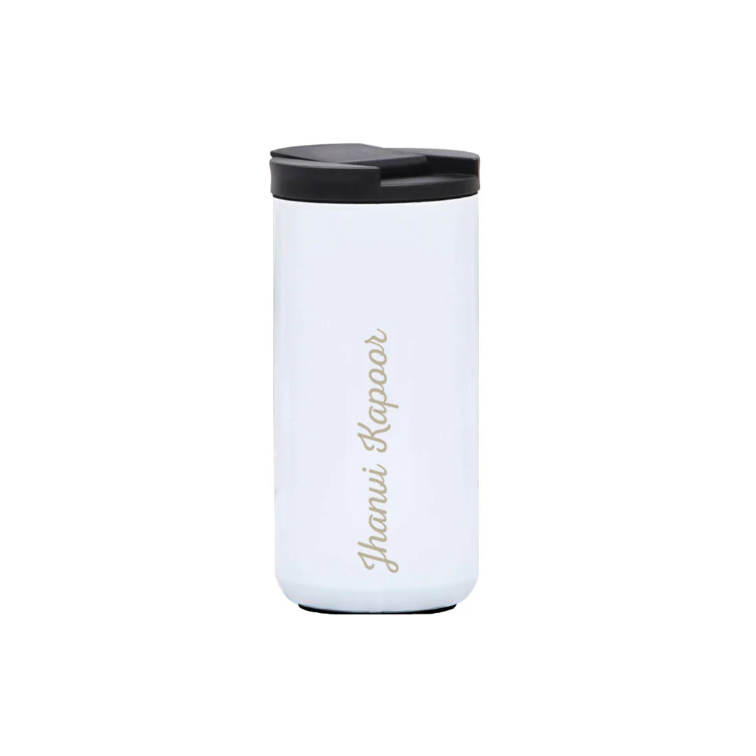 Customised Tea Coffee Tumbler Sipper Flask Set Of 2 (400 ML) - Black & White - Image 9