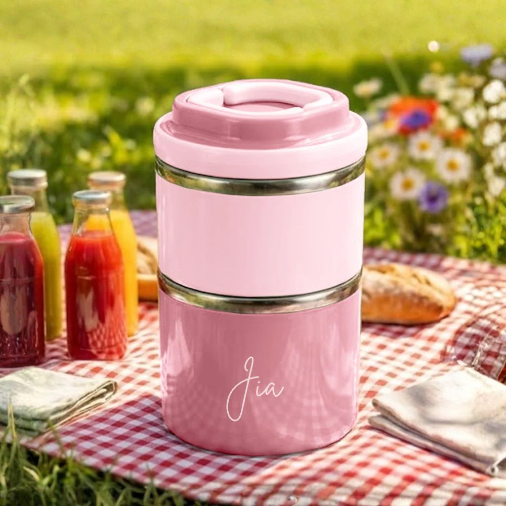 Customised Tiffin Box | 2-Layer Stainless Steel Lunch Box for Kids | BPA Free | Food Grade | Leakproof - Image 10
