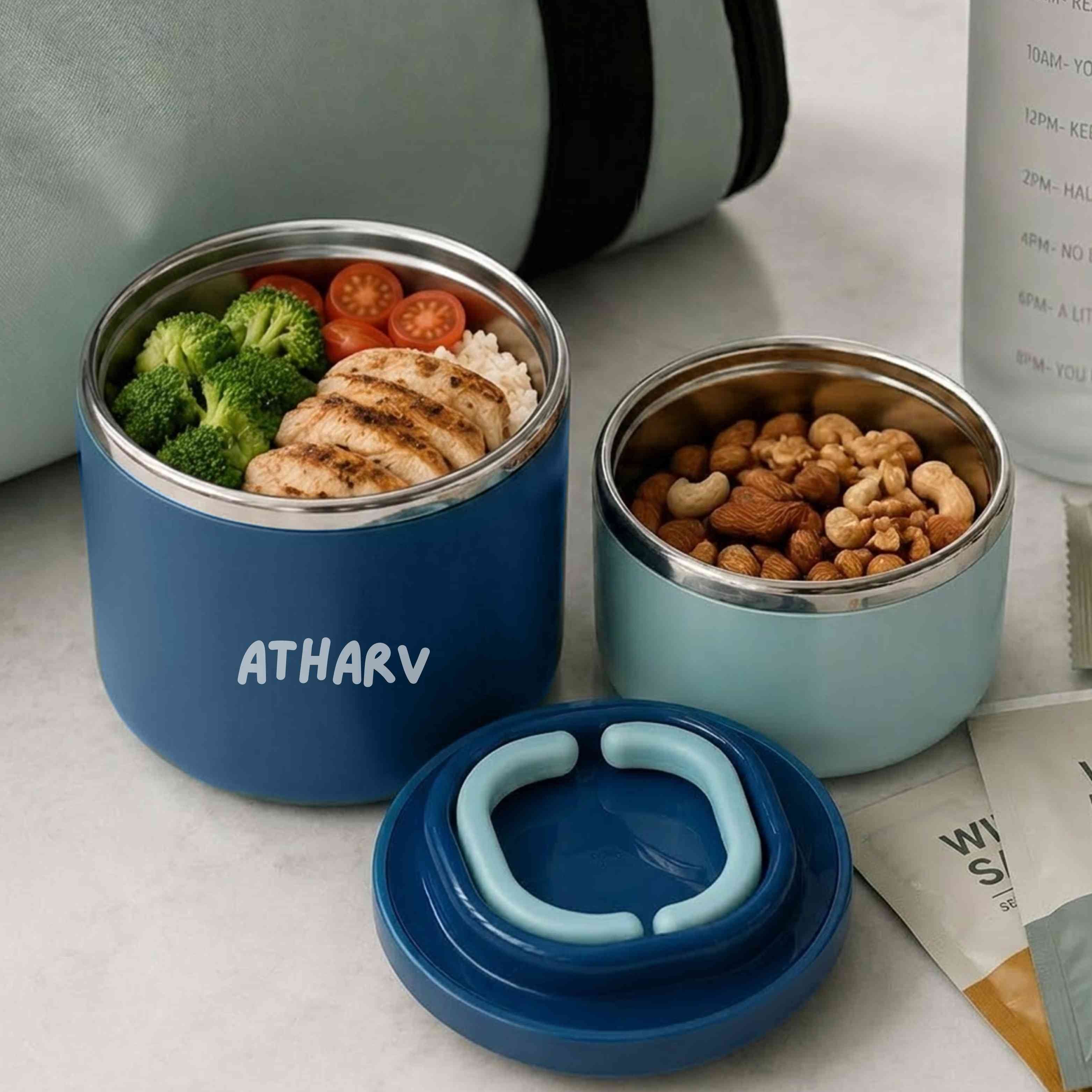 Customised Tiffin Box | 2-Layer Stainless Steel Lunch Box for Kids | BPA Free | Food Grade | Leakproof - Image 14