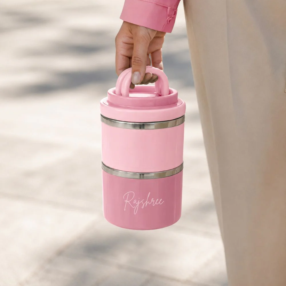 Customised Tiffin Box | 2-Layer Stainless Steel Lunch Box for Kids | BPA Free | Food Grade | Leakproof - Image 5