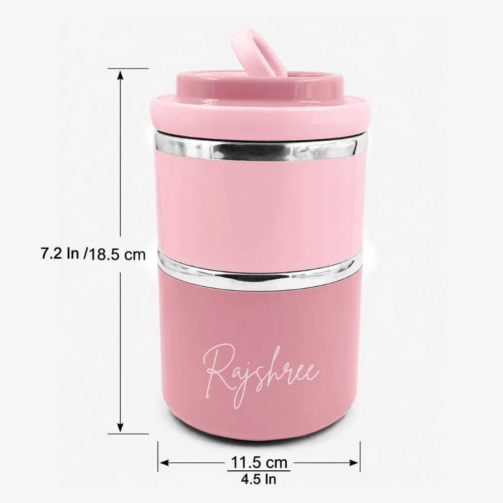 Customised Tiffin Box | 2-Layer Stainless Steel Lunch Box for Kids | BPA Free | Food Grade | Leakproof - Image 7