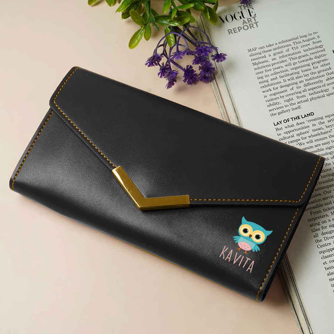 Customized Ladies Purse with Name - Faux Leather Clutch Purses for Women - Image 2
