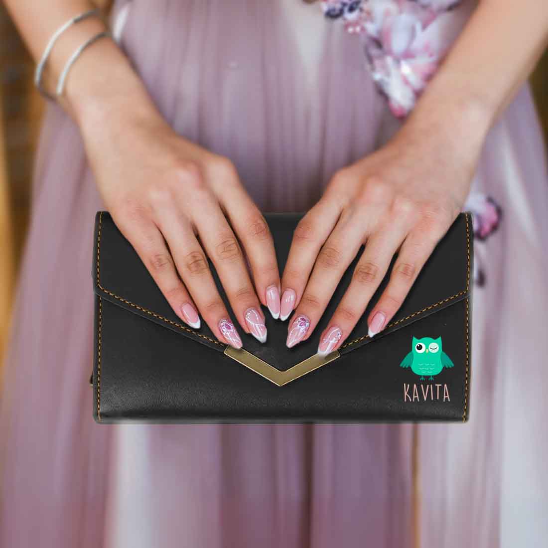 Customized Ladies Purse with Name - Faux Leather Clutch Purses for Women - Image 9