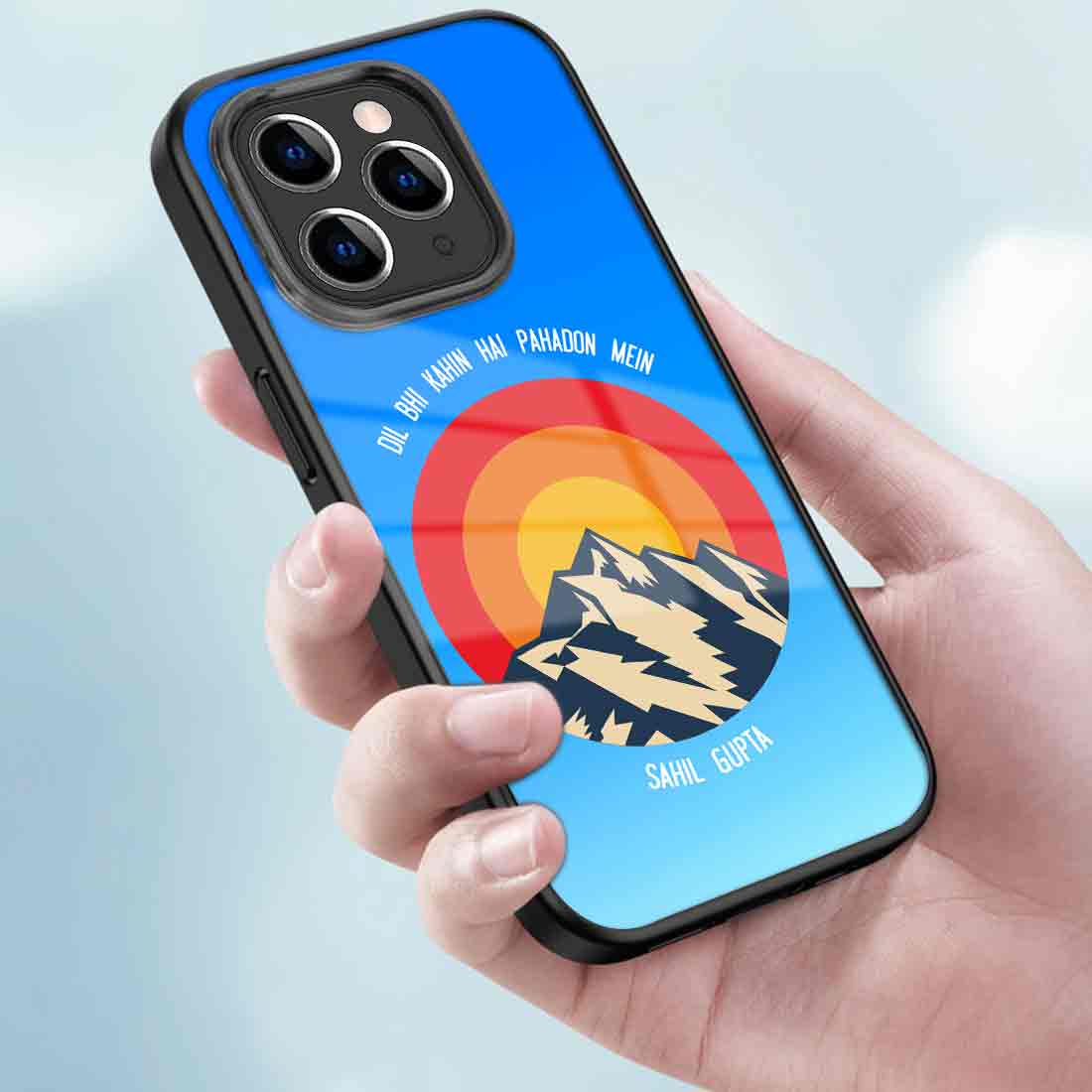 Customize iPhone 11 Pro Back Cover Design With Name - Adventure Mountains - Image 3