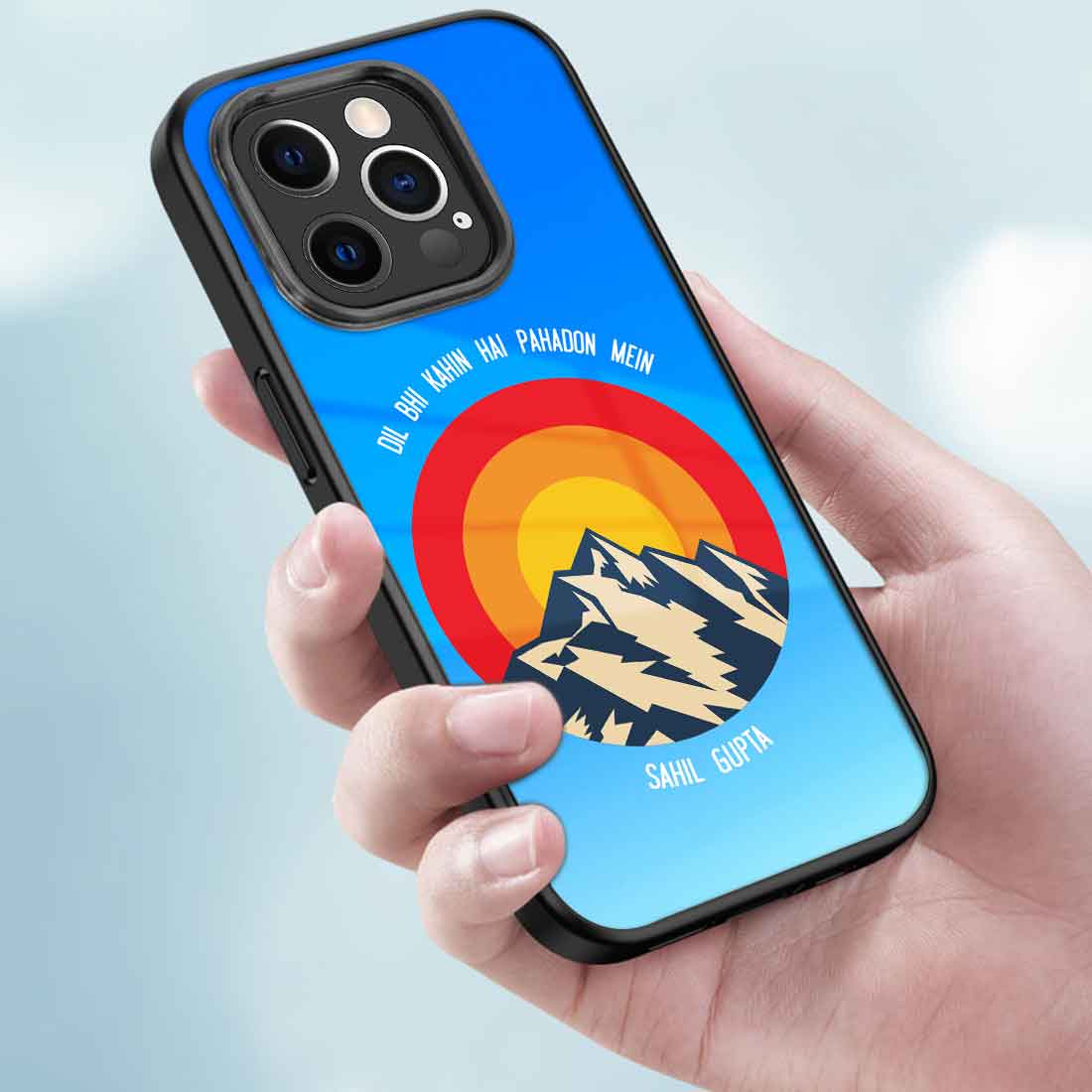Customize Phone Cover iPhone 12 Pro Mobile Back Covers Design With Name - Adventure Mountains - Image 3