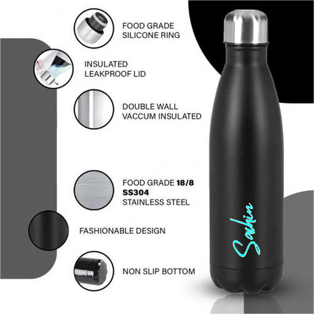 Customized Bottle with Name - Stainless Steel Insulated Cola Shape Water Bottle - Image 4