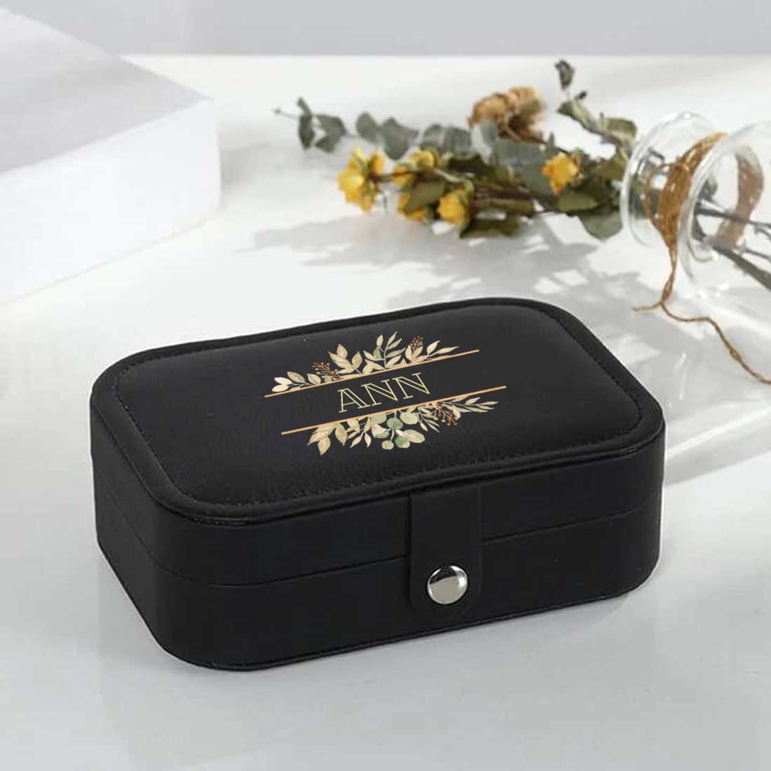 Customized Box Organizer for Jewelry Travelling Storage Case for Rings Earrings and Pendants - Floral Name - Image 2