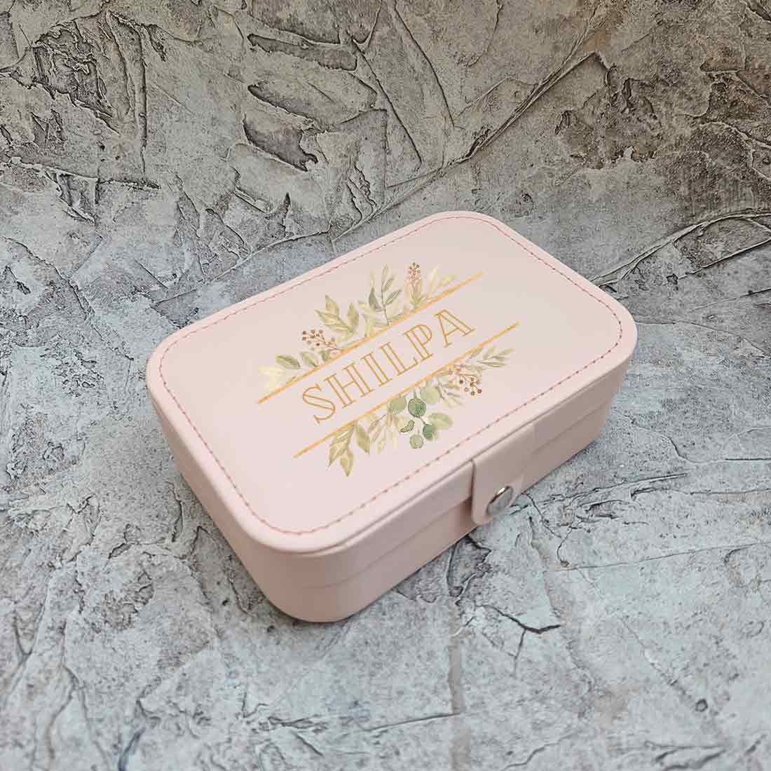 Customized Box Organizer for Jewelry Travelling Storage Case for Rings Earrings and Pendants - Floral Name - Image 5