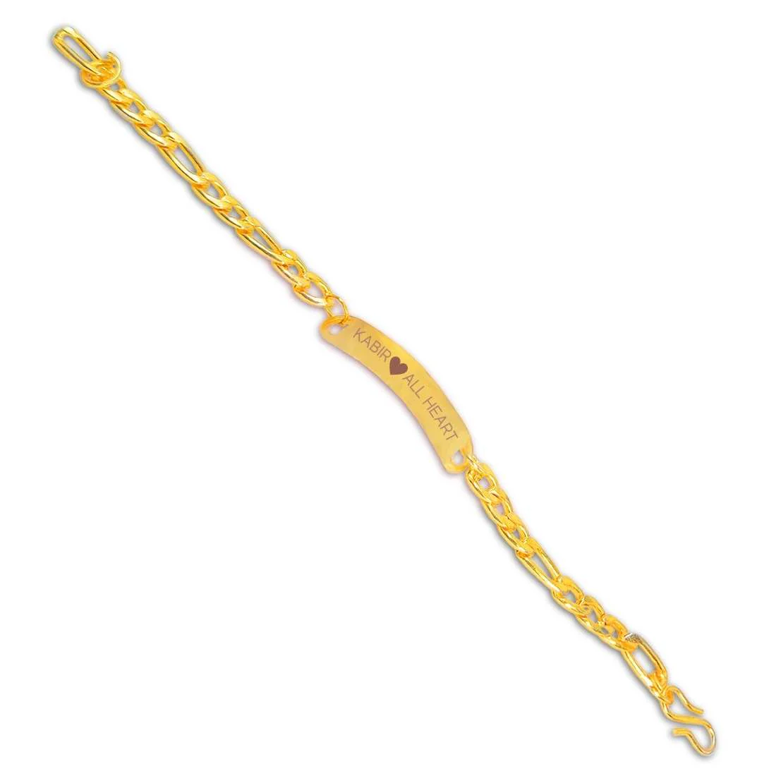 Customized Bracelet for Him Chain Bracelets - Black Rhodium/Gold Plated - Heart - Image 10