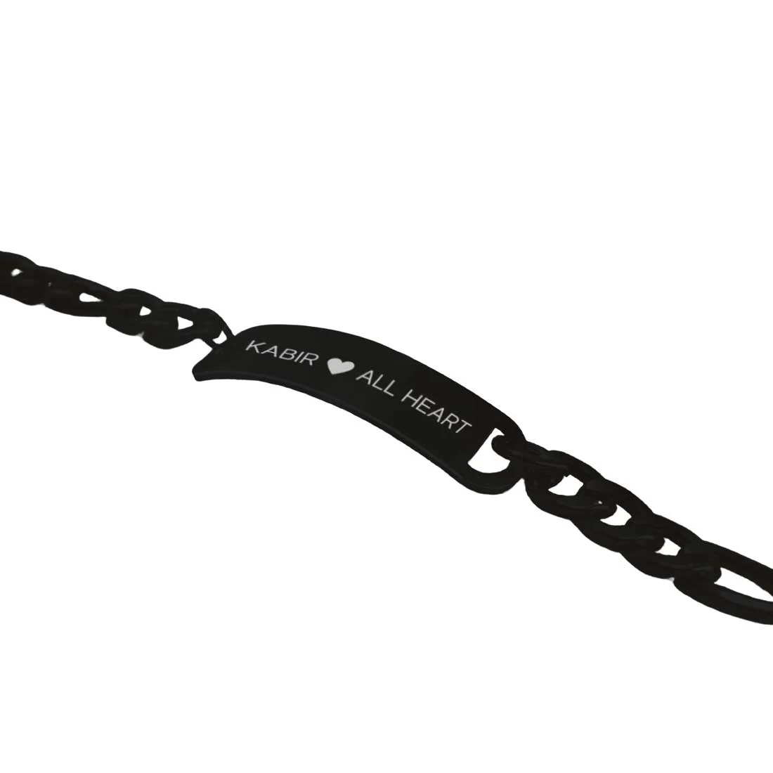 Customized Bracelet for Him Chain Bracelets - Black Rhodium/Gold Plated - Heart - Image 7