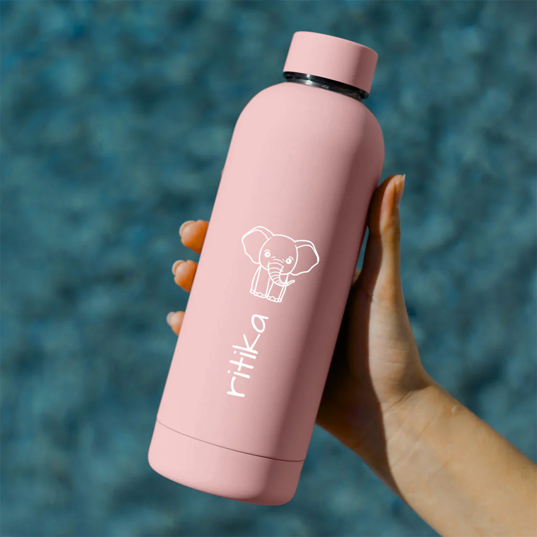 Customized Children's Drink Bottles with Name – Double Insulated, BPA-Free, Leakproof Bottles for Travel, School & Home - Elephant Design