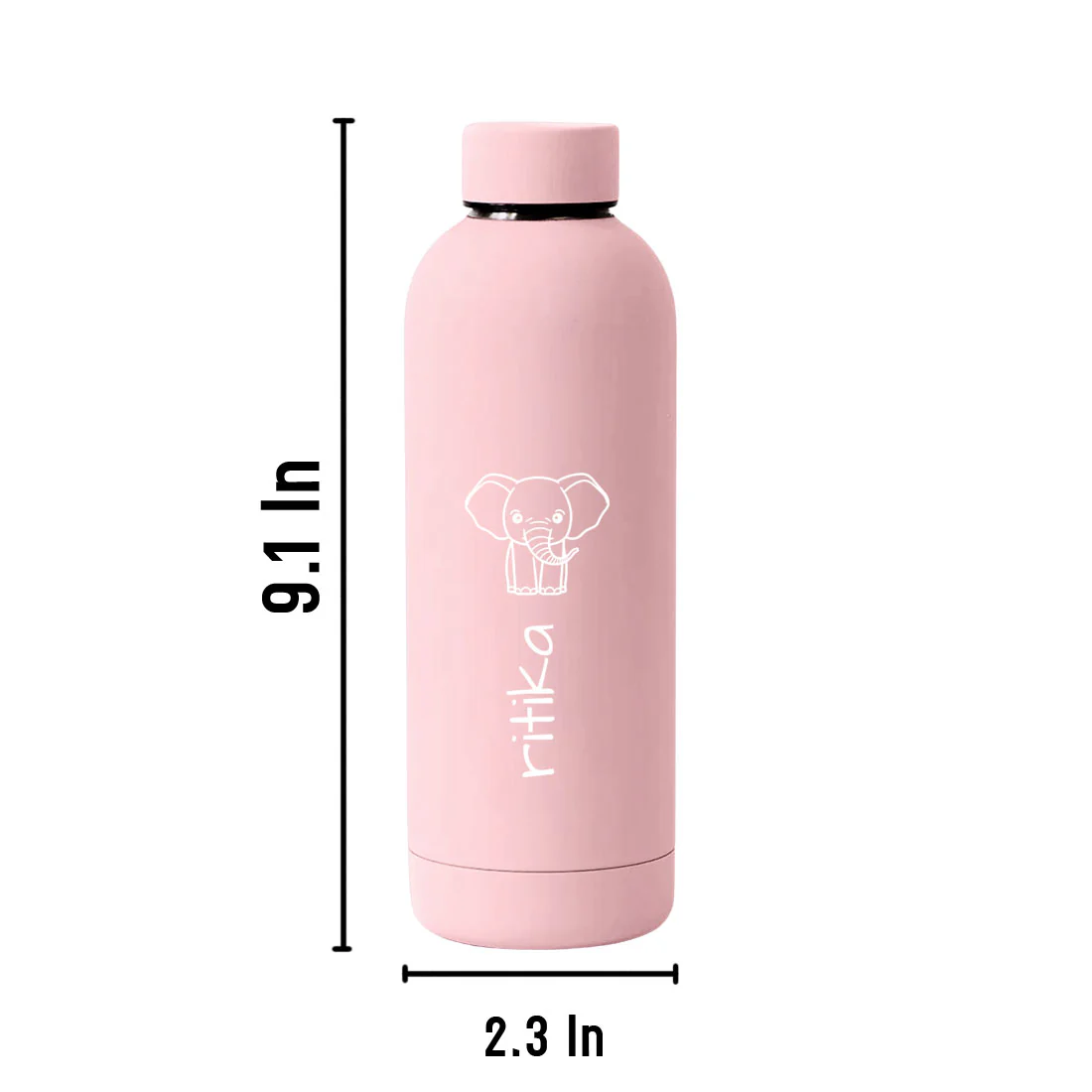 Customized Children's Drink Bottles with Name – Double Insulated, BPA-Free, Leakproof Bottles for Travel, School & Home - Elephant Design - Image 6