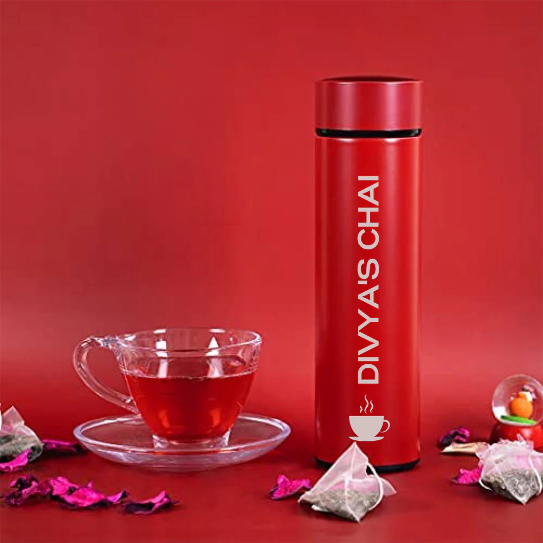 Personalized Flasks for Chai Flask With Temperature Display - Tea Lovers - Image 2