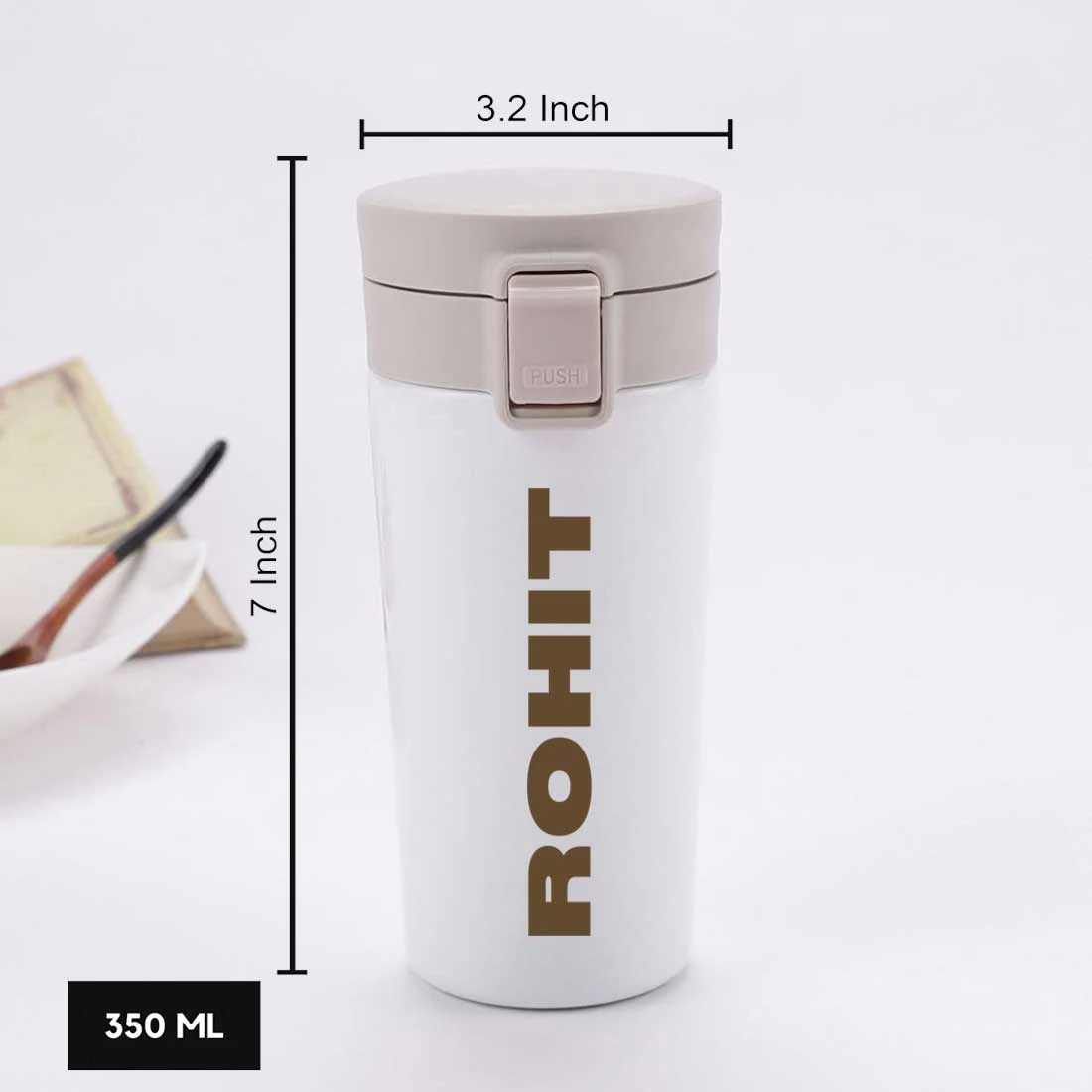 Customized Coffee Tumbler With Lid Travel Flask for Tea (380 ML) - Add Name - Image 10