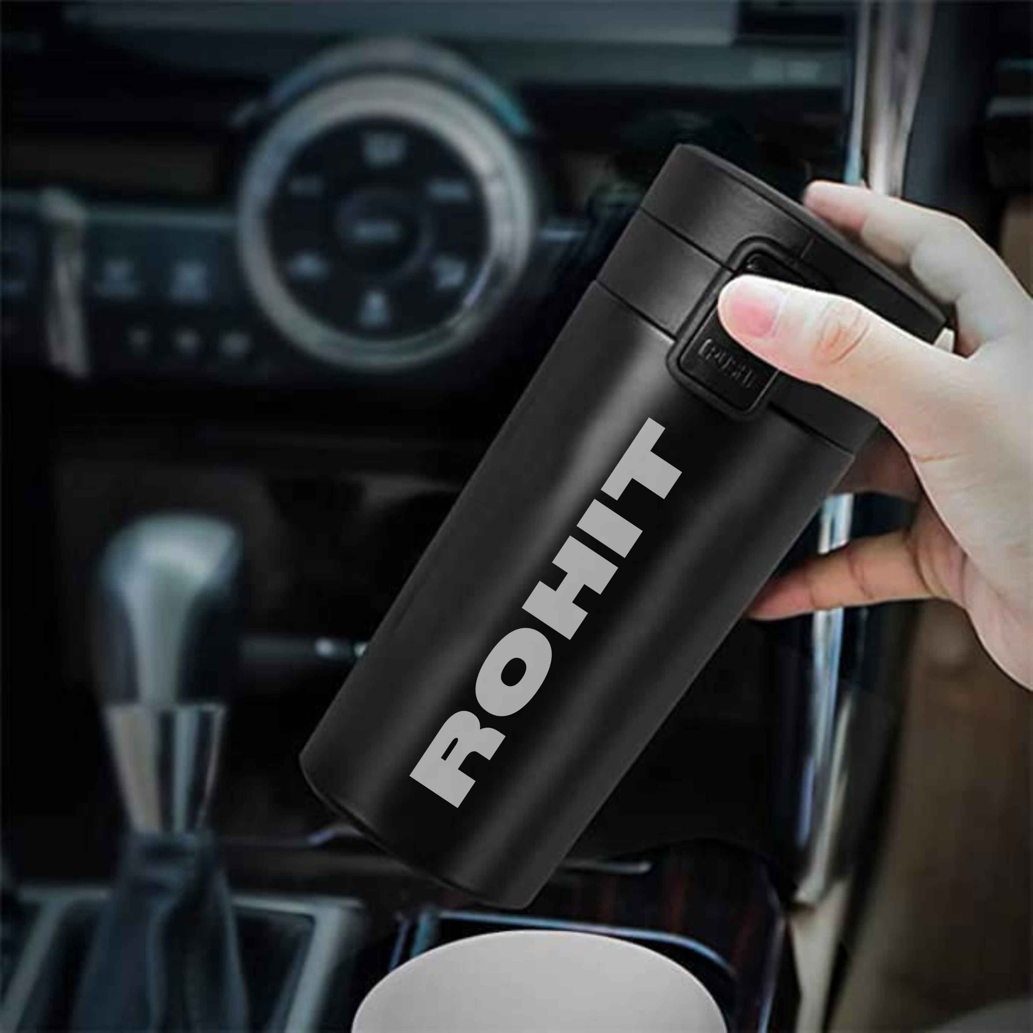 Customized Coffee Tumbler With Lid Travel Flask for Tea (380 ML) - Add Name - Image 4