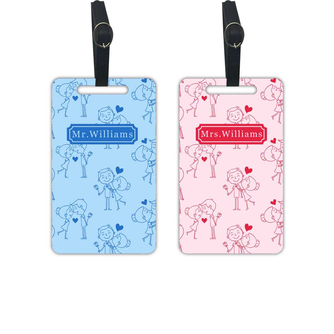 Customized Couple Passport Holder Luggage Tag Gift Box- Mr Mrs Passport Sleeve and Bag Tag Set - Image 6