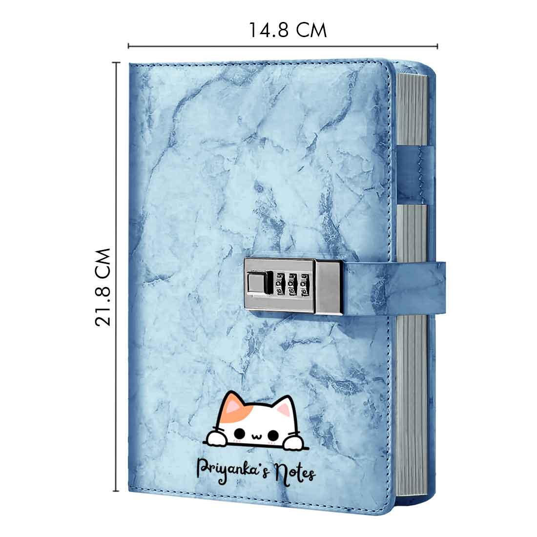 Customized Cute Diary with Lock - Marble Design Diaries with Pen - Image 3