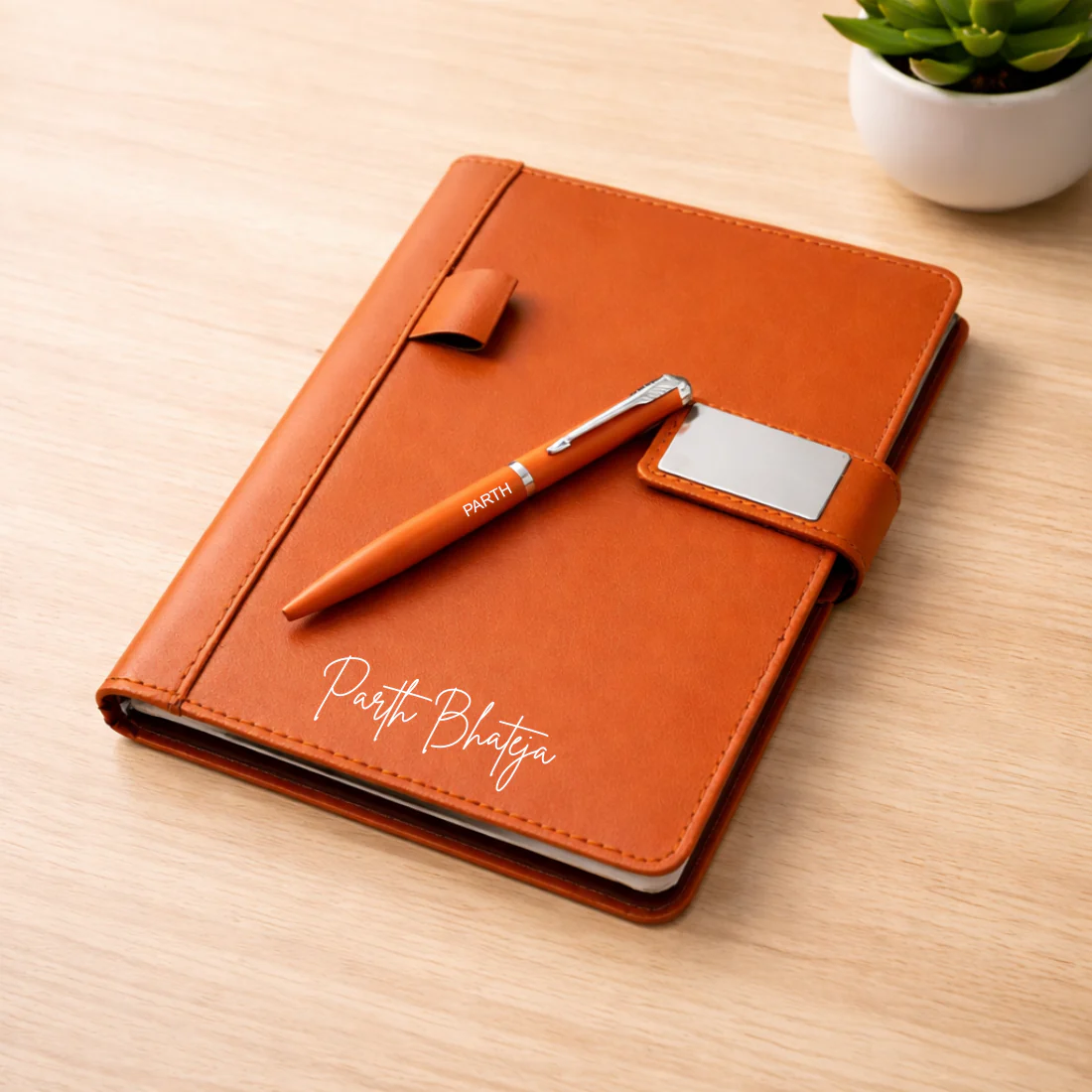Customized Diary with Name Matching Engraved Pen | Premium Leatherette Diary with Name Black Gift Box - Image 13