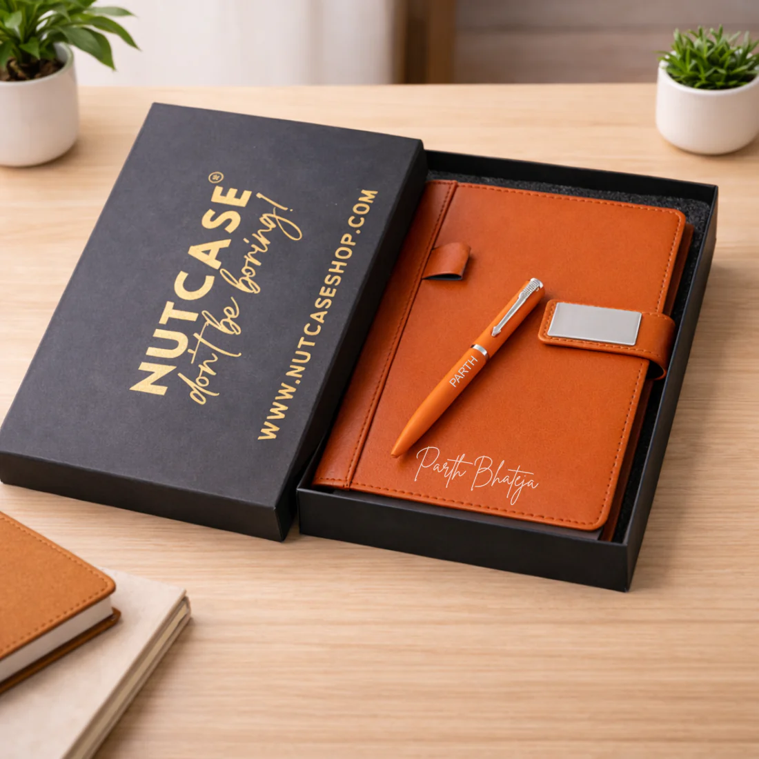 Customized Diary with Name Matching Engraved Pen | Premium Leatherette Diary with Name Black Gift Box - Image 14