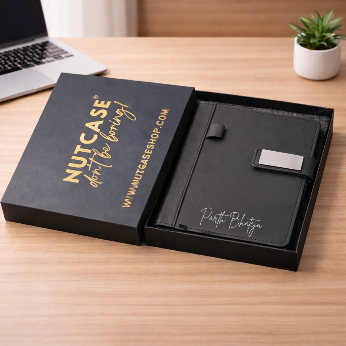 Customized Diary with Name Matching Engraved Pen | Premium Leatherette Diary with Name Black Gift Box - Image 15