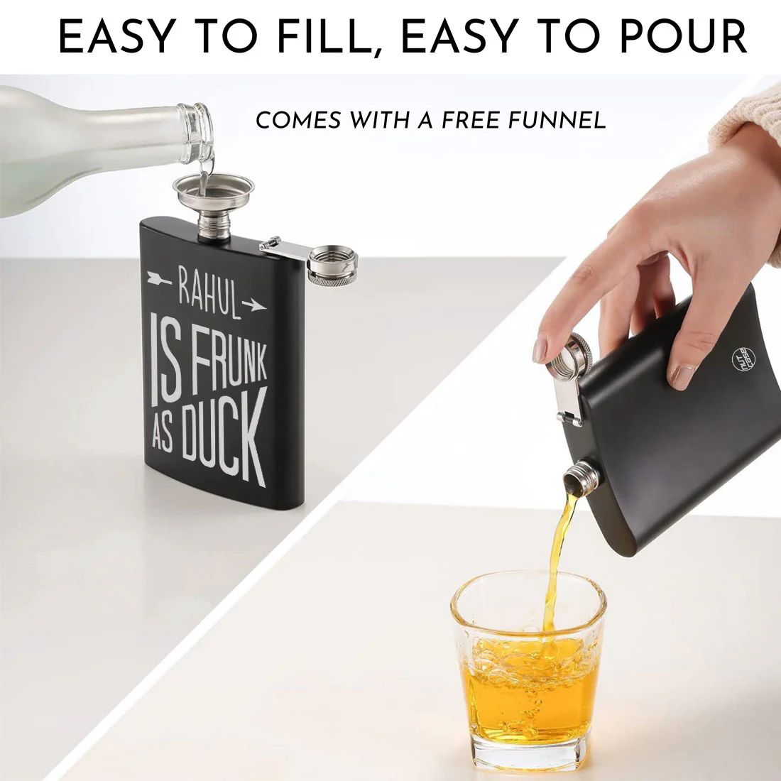 Custom Engraved Flask for Men with Funnel Anniversary Gift for Husband - Add Name - Image 6