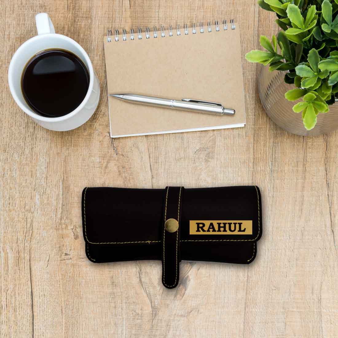 Personalised Glasses Case Custom Soft Pouch for Sunglass Holder - Premium Vegan Leather - Image 4