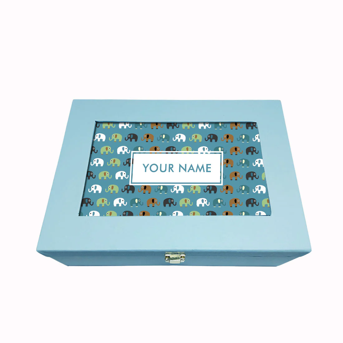 Personalised Box for Gifting Women and Men Vegan Leather Add Name - Small Elephant - Image 3