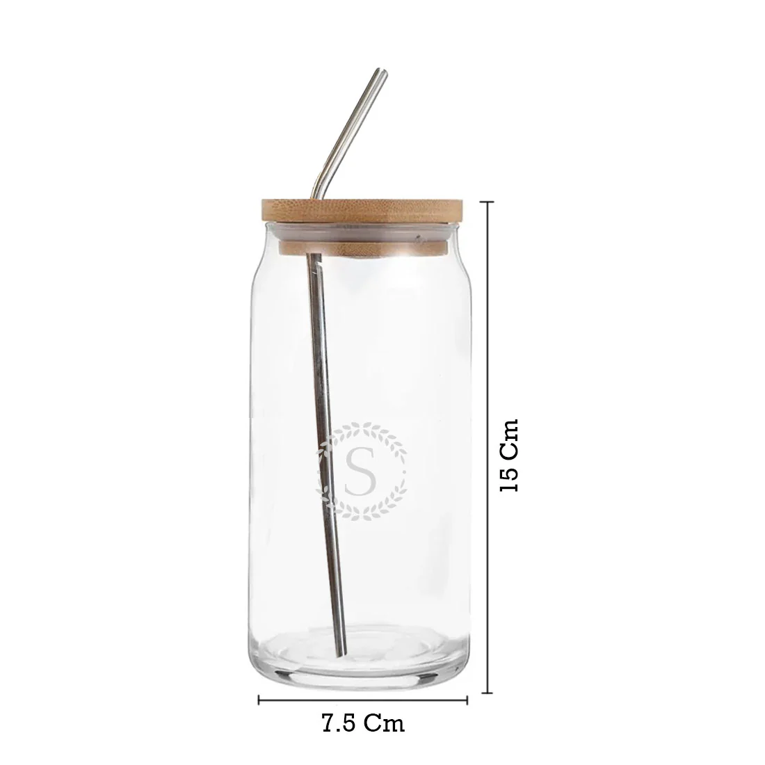 Nutcase Customized Glass Water Bottle with Straw and Bamboo Lid - Image 5