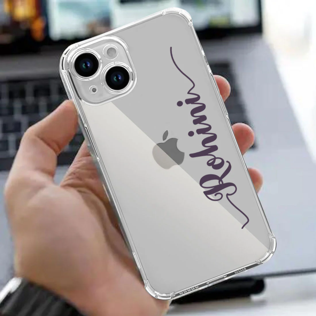 Customized IPhone 14 Plus Clear Case with Name Transparent TPU Flexible Cover - Image 5