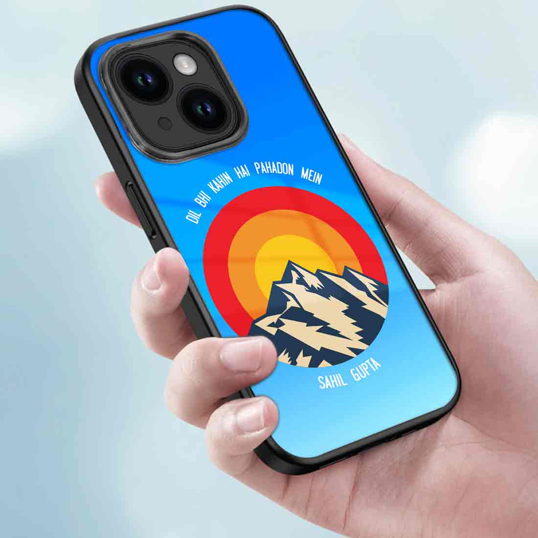 Customized iPhone 14 Case Mobile Cover Design With Name - Adventure Mountains - Image 3