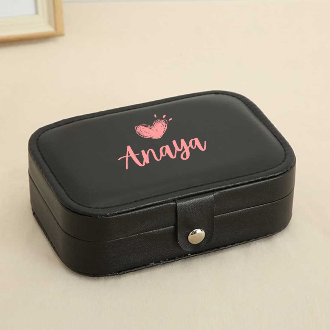 Customized Jewellery Storage Pouch for Girls Travel Storage Case for Rings Earrings and Pendants-Your Name - Image 4