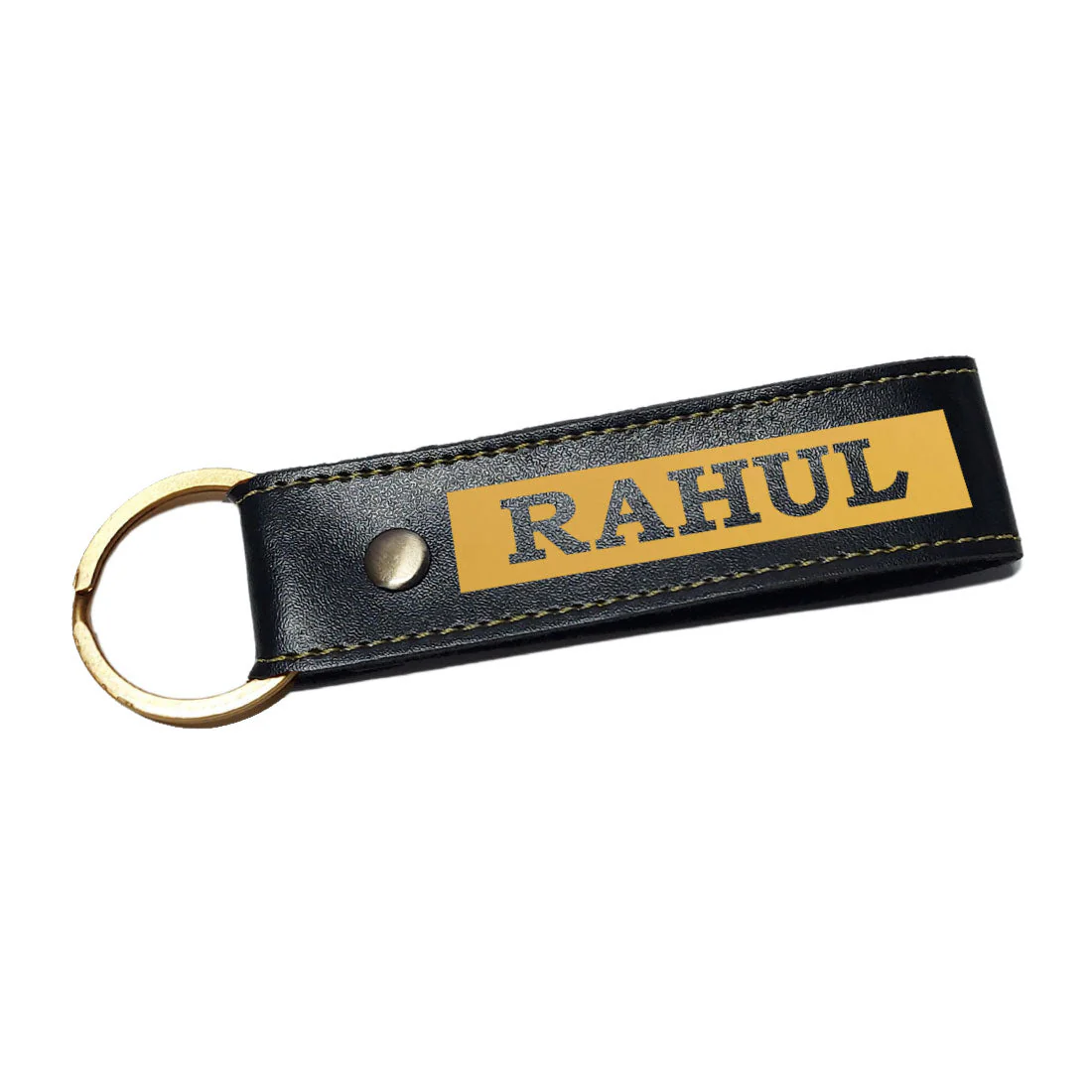 Custom Keychains Vegan Leather for Home Bike Keys - Add Name - Image 3