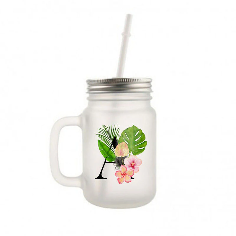 Customized Monogram Mason Jar - Tropical - Image 3