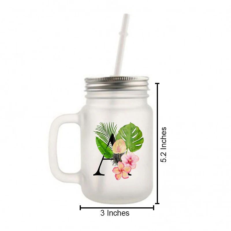 Customized Monogram Mason Jar - Tropical - Image 4