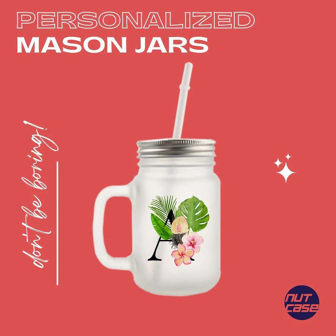 Customized Monogram Mason Jar - Tropical - Image 5