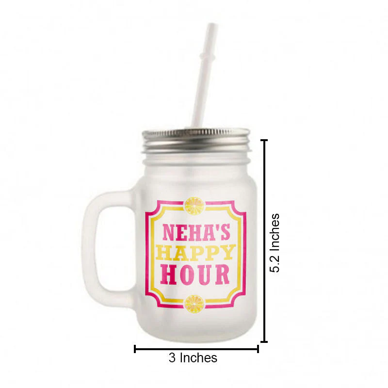 Customized Monogram Mason Jar - Happy Hour - Image 3