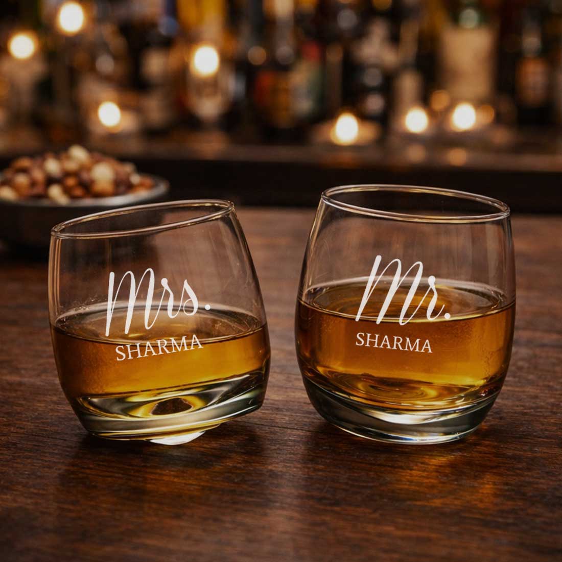 Customized Whiskey Glasses for Couple Set of 2–Engraved Scotch Glass with Gift Box - Image 2