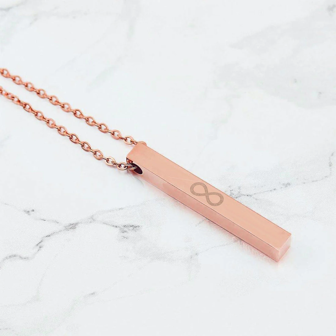 Customized Engraved Pendant With Chain Personalized Jewellery for Her - Infinity - Image 3