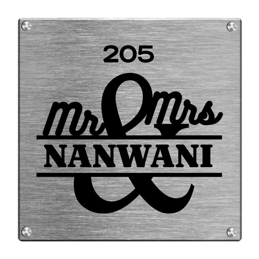 Personalized Mr & Mrs Nameplate for Home Outdoor Entrance Board - Image 2
