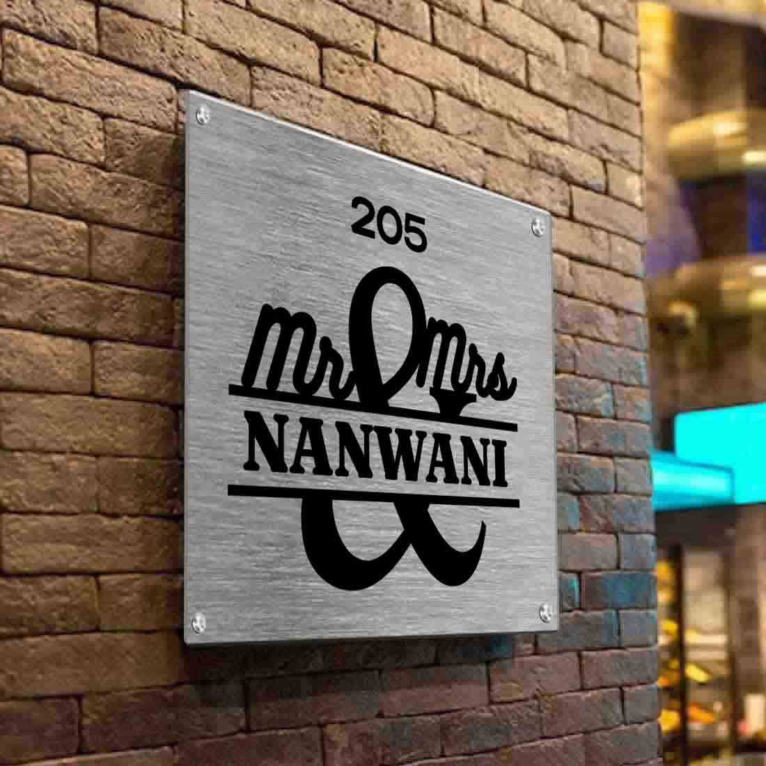 Personalized Mr & Mrs Nameplate for Home Outdoor Entrance Board - Image 3