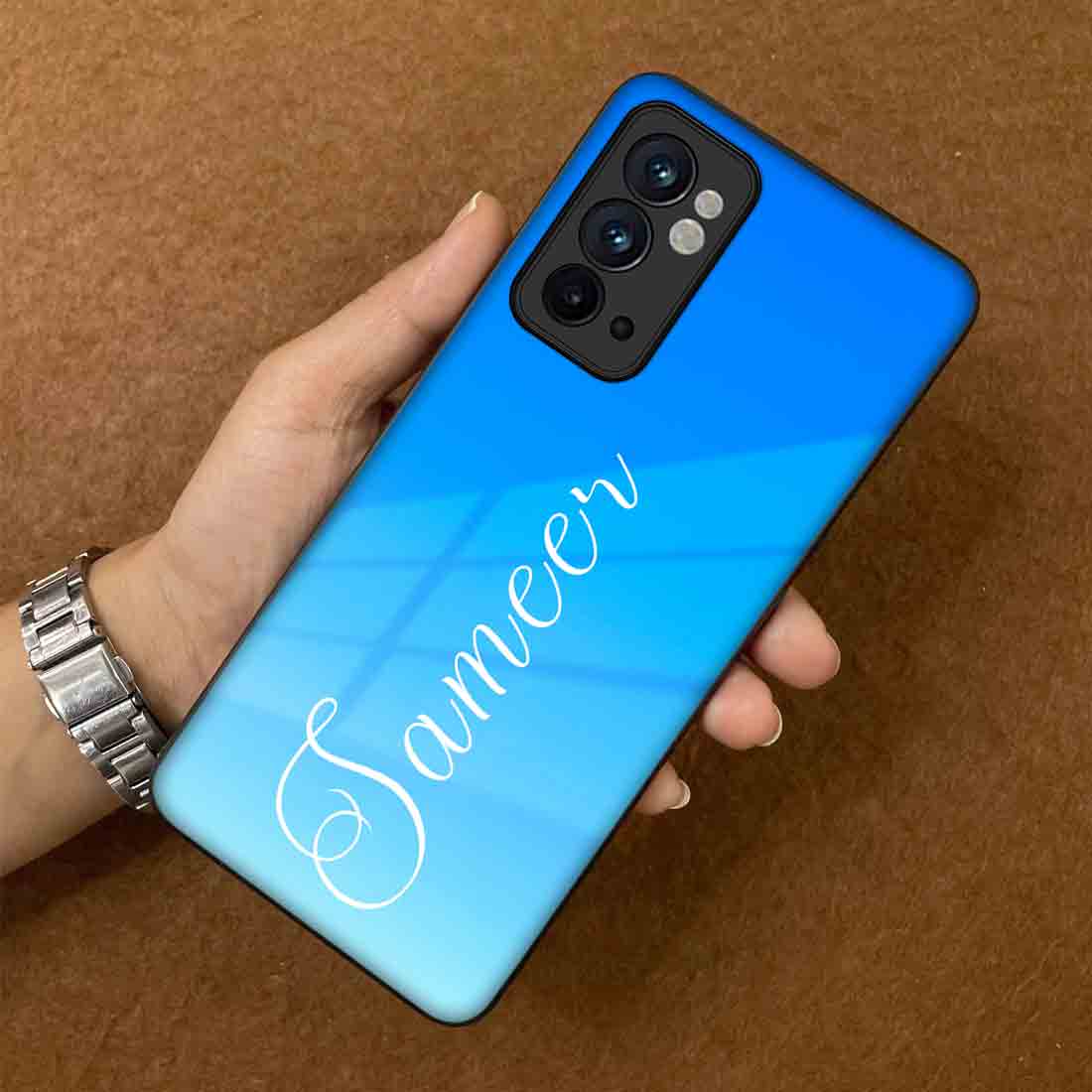 Customized Oneplus 9RT Back Cover with Name Sky Blue Phone Case - Blue Sea - Image 3