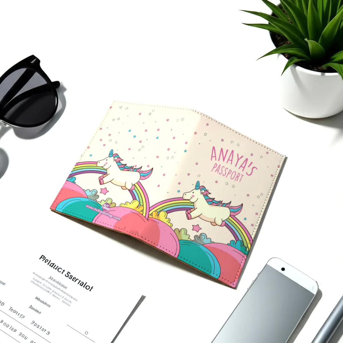New Customized Passport Holder - Magical Unicorn Rainbows - Image 5