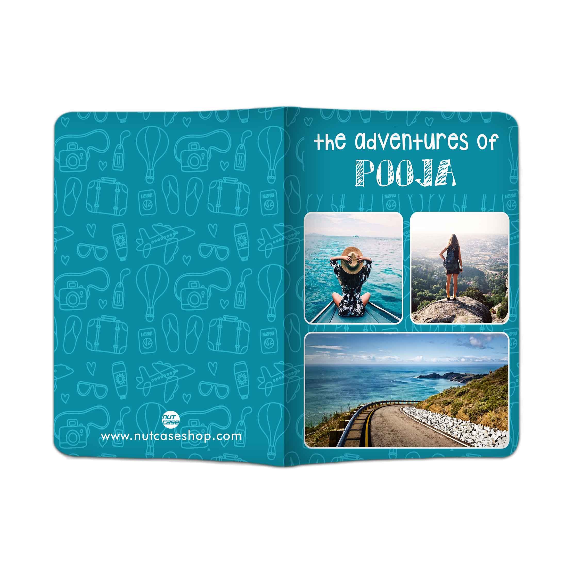 Personalized Photo Passport Holder - Nutcase Passport Cover- PU Leather Travel Wallet Case - Add Your Name & Photos Blue - Image 2